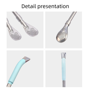 Bombilla de Acero Inoxidable para Mate con Cuchara y Agarre de Silicona Sin BPA, Múltiples Opciones de Color, Suministro al por Mayor - Product Image 6