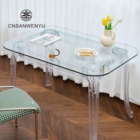 Hochwertiger Maßgefertigter Moderner Design Klartisch aus Acryl für Hochzeiten, Bankette und Esszimmer zum Verkauf