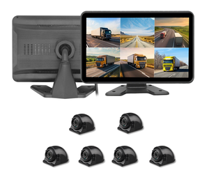 Cámara de salpicadero de 6 canales / Grabadora de video móvil / Kit de cámara de seguridad para camiones y autobuses con monitor táctil IPS de 10 pulgadas y ángulo de 360 grados, 1 año de garantía - Product Image 1