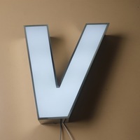 Lettres lumineuses à LED en acier inoxydable, panneau métallique, signalisation éclairée, pour avion, sur mesure, personnages lumineux