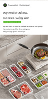 Boîte de rangement alimentaire compartimentée en plastique pour la préparation des repas, idéale pour la viande, le gingembre, l'ail, l'échalote – Compatible congélateur, produit ménager