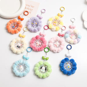 DIY Sangle de téléphone en pompon doux et moelleux avec perles, porte-clés lumineux en forme d'animal de dessin animé, en acrylique écologique, rond, pour Noël, pour filles, mignon, Kawaii, cadeau - Product Image 1