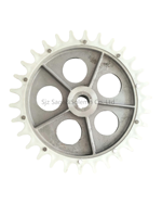Roue de guidage complète à 30 dents D485mm avec axe en acier inoxydable de 40mm pour ligne d'abattage et de traitement de volailles