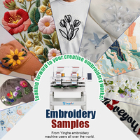 Machine à broder numérique Yinghe à plat, 9 aiguilles, tête unique, broderie sur t-shirt, 1200 tr/min, usage domestique, état neuf, importé