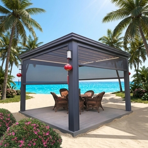 Store pare-vent robuste et durable avec fermeture éclair, <span class=keywords><strong>volet</strong></span> <span class=keywords><strong>extérieur</strong></span> avec <span class=keywords><strong>rail</strong></span> de guidage en aluminium, rideau à enroulement <span class=keywords><strong>pour</strong></span> véranda - Product Image 1