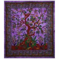 Parure de lit moderne indienne faite à la main en coton 200TC, housse de couette Mandala Donna avec motif arbre de vie Tie Dye et taies d'oreiller