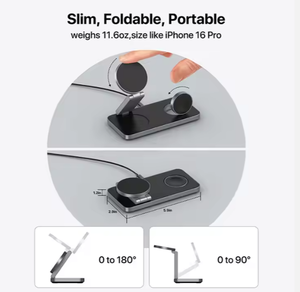 Cadeaunoel Tendances 2025 <span class=keywords><strong>3</strong></span> en 1 pliable chargeur sans fil magnétique multifonction support de charge de téléphone 15W Portable livraison directe - Product Image 2