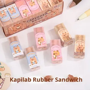 New capybara bánh sandwich bút chì tẩy dễ thương sliceable chỉnh tẩy cho học sinh tiểu học thấp dư lượng bán buôn - Product Image 3