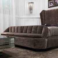 Ensemble de chambre d'hôtel de luxe moderne, lit king-size de haute qualité avec fonction extensible douce, mobilier élégant