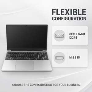 แล็ปท็อปธุรกิจขนาด 15.6 นิ้ว รุ่นใหม่ ปี 2026 ใช้ Intel N95 แรม 8GB/16GB DDR4 หน้าจอ FHD 1920x1080 พร้อม M.2 SSD เหมาะสำหรับงานออฟฟิศ การศึกษา ขายส่ง - Product Image 3
