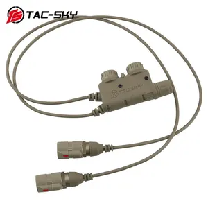 TAC-SKY casque de tir tactique Ptt 6 broches double Comm V2 PTT pour AN/<span class=keywords><strong>PRC</strong></span> <span class=keywords><strong>152</strong></span> 148 163 Radio pour casque tactique COMTAC SORDIN - Product Image 3