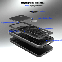 Coque de protection hybride avec anneau de protection d'objectif et support pour Xiaomi Poco X8 Pro X7 Pro 5G X6 F8 Ultra M8 Pro F7 M7 4G F5 X5 X3