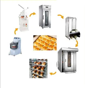 Macchina attrezzature da forno macchina per cucinare fodera produzione hamburger pane affettatrice elettrico rotante forno