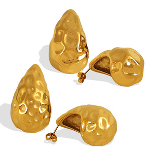 Teardrop <b>Stud</b> Earrings Zinc Alloy Gold <b>Silver</b> Fashion Korean Style Ear <b>Studs</b> EH115 EH116 - Product Image 5