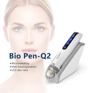 Bio Pen Q2 EMS Microcurrent Microneeding Pen with LED Light Therapy Skin Collagen Regeneration Easy to Operate