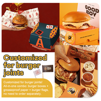 Cajas para Hamburguesas Personalizadas, Biodegradables, Reciclables, de Cartón Compostable, Embalaje Kraft para Catering y Eventos