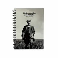 Carnet A5 de la collection Be Online Ataturk, série spéciale, 160 pages, couverture rigide, logo personnalisé, ligné, en PU, pour dessin, mini, usage scolaire/bureau