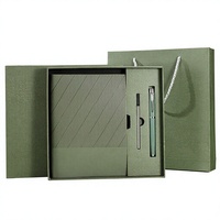 Ensemble de carnet A5 en cuir souple sergé avec stylo, reliure sans fil, papier Dowling, boîte cadeau personnalisée, cadeau d'affaires pour usage professionnel