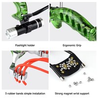 Kit de lance-pierre métallique réglable avec support magnétique pour poignet, lumière LED et élastiques pour le tir sur cible et la pratique en extérieur