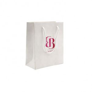 Sacs en papier de haute qualité moins chers, sacs fourre-tout en papier blanc avec logo personnalisé imprimé - Product Image 1
