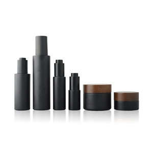 Новая разработанная деревянная бамбуковая Крышка для ухода за кожей черная плоская стеклянная бутылка с лосьоном - Product Image 4