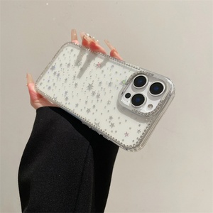 Funda Transparente Brillante con Lentejuelas y Diamantes de Imitación para iPhone 16 15 14 13 Pro Max, Funda Protectora Suave con Recubrimiento de Lujo - Product Image 5