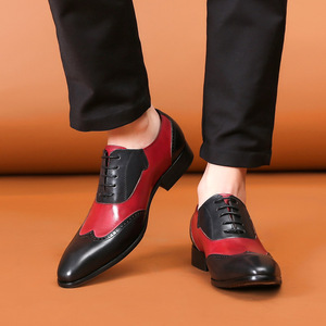 Chaussures habillées décontractées polyvalentes pour hommes avec empeigne en cuir coloré et chaussures en cuir de vachette pleine fleur pour hommes - Product Image 3