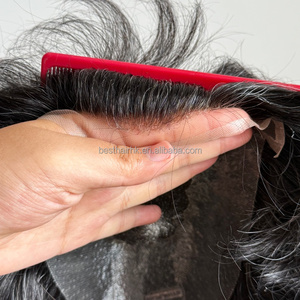 Fábrica Mayorista China: Sistema de Reemplazo Capilar Completo de Encaje para Hombre, Cabello Humano Natural Q6 Negro con Canas, Personalizado - Product Image 3