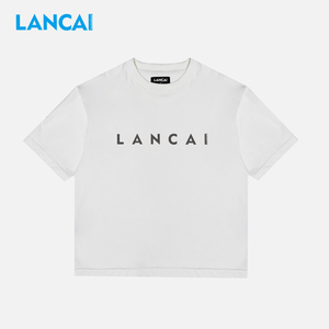 Camisetas Lisas Extra Grandes al por Mayor Lancai, Camisetas de Lujo con Hombros Caídos, 100% Algodón, 210 g/m², Camisetas Holgadas para Hombre - Product Image 1