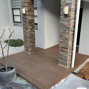 Deck wpc para paisagismo de jardim ao ar livre em madeira maciça composta de madeira 3d à prova d'água