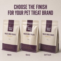 Sacs à friandises pour animaux de compagnie à fond plat imprimés sur mesure avec fermeture éclair pour les marques de friandises pour chiens et chats et l'emballage d'aliments pour animaux de compagnie en marque privée