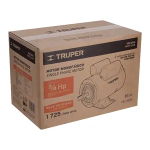Truper 3/4 HP monofase motore elettrico asincrono per ventilatori 60/50Hz 220/380 VAC a bassa velocità chiuso - Product Image 3