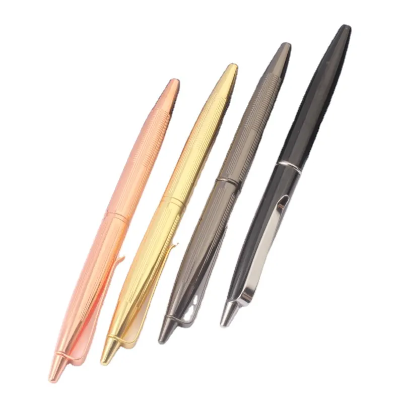 2023 Gift Promotional Customized Logo Copper Engraving Metal Body Twist Mini Pocket Pen For Notebook Ballpoint Pen