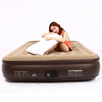 Matelas Gonflable Marron Électrique Pliable et Réversible pour la Maison, la Chambre d'Invités et le Camping