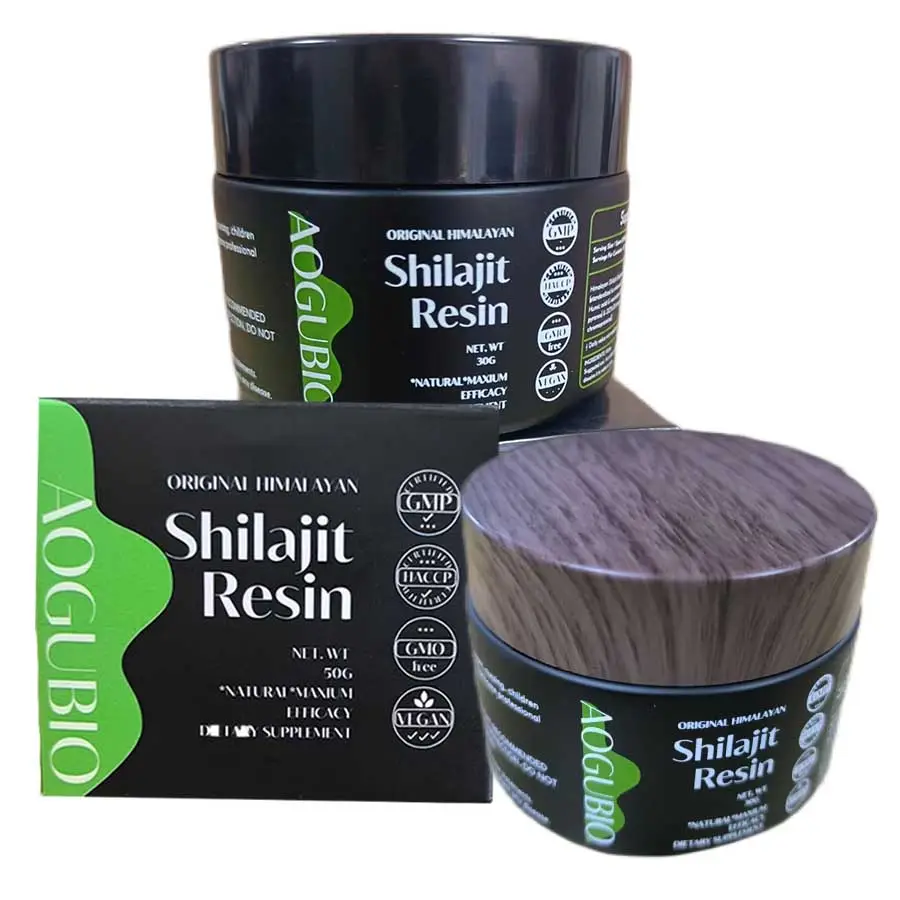 AOGUBIO Private Label Bio-Harz Shilajit Gold Grade 100% reines Shilajit reines Himalaya-Shilajit-Harz