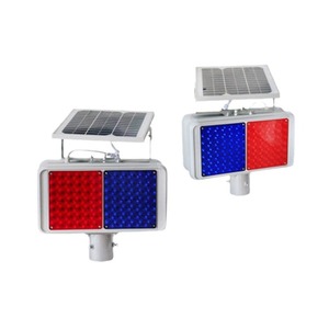 Luz Intermitente Solar para Tráfico HK-JB202, LED Rojo y Azul, Montaje en Poste, IP65, Marco de Aluminio - Product Image 2