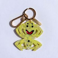 Nouveauté en promotion : Charm de sac en acrylique Hawaïen mignon, imprimé double face, motif dessin animé, nourriture et animaux, porte-clés pour la décoration de sacs à main
