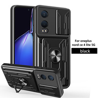 Coque de téléphone OnePlus Nord CE4 Lite 5G antichoc en TPU+PC étanche, esthétique technologique, avec support rotatif à 360 degrés, protection d'objectif et porte-cartes