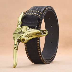Cinturón <span class=keywords><strong>de</strong></span> <span class=keywords><strong>Cuero</strong></span> Vacuno Repujado para Hombre, Hebilla <span class=keywords><strong>de</strong></span> Aleación <span class=keywords><strong>con</strong></span> Tachuelas Personalizada, Estilo Moderno, Venta al Por Mayor, Ancho <span class=keywords><strong>de</strong></span> 2-4 cm, Largo <span class=keywords><strong>de</strong></span> 105-125 cm - Product Image 6