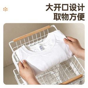 Three Tier Laundry Basket White Wire Mesh Storage Rack With Wheels Portable Clothing Organizer For Bathroom Bedroom - Product Image 3