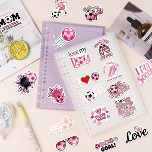 100 Pegatinas Decorativas de Fútbol Rosa para <span class=keywords><strong>Guitarra</strong></span>, Cuaderno, Equipaje, Manualidades, Adhesivas, Impermeables, Resistentes al Agua - Product Image 4
