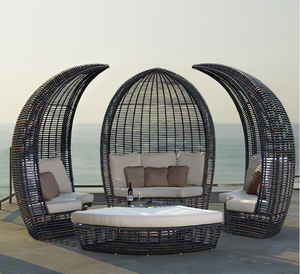 Buitenhotel Strand Zwembad Hoge Kwaliteit Handgeweven Rieten Slaapbank - Product Image 2