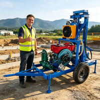 Sondeuse rotative pour puits d'eau de 200 m avec pompe à boue, mini-machine de forage autonome pour puits d'eau
