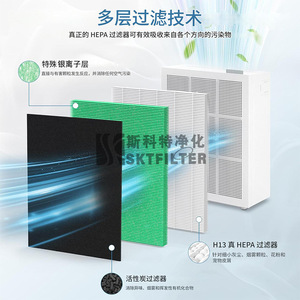 Filtre purificateur d'air Woongjin Coway 360x278x35mm HEPA avec charbon actif pour Airmega 150 AP-1019C - Product Image 3