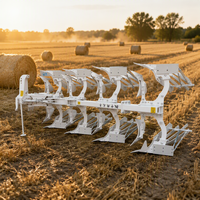 Charrue réversible hydraulique à 5 socs montée sur tracteur, cultivateur agricole