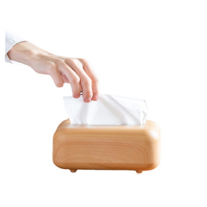 Vente en gros de boîte à mouchoirs en bois de hêtre léger haut de gamme porte-serviettes créatif en bambou et métal pour table à thé tiroir de table - Product Image 4