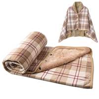 Poncho-couverture en polaire flanelle portable avec boutons, couverture douce et moelleuse pour lit, canapé, bureau, voyage