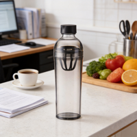 Bouteille d'eau Longstar PC 500 ml écologique sans BPA, anti-fuite, avec infuseur à thé, design minimaliste, bouchon à vis, pour la salle de sport, les activités de plein air et les sacs.