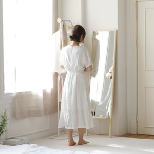 Modern Solid Wood Full Length Standing <strong>Mirror</strong> with Shelf Nordic <strong>Pine</strong> Leaning <strong>Mirror</strong> for Hotel Guest Room Project - Product Image 2