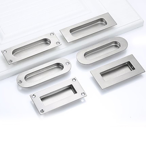 椭圆形隐私黑暗嵌入式隐藏式不锈钢推拉门冲洗衣柜把手 - Product Image 4